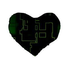 A Completely Seamless Background Design Circuit Board Standard 16  Premium Heart Shape Cushions by Simbadda