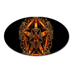 3d Fractal Jewel Gold Images Oval Magnet by Simbadda