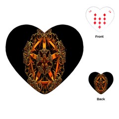 3d Fractal Jewel Gold Images Playing Cards (heart) 