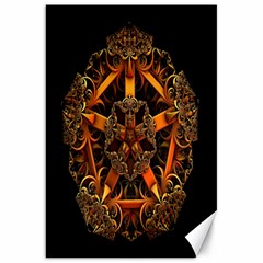 3d Fractal Jewel Gold Images Canvas 20  X 30   by Simbadda