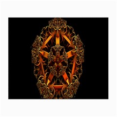 3d Fractal Jewel Gold Images Small Glasses Cloth (2-side) by Simbadda