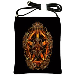 3d Fractal Jewel Gold Images Shoulder Sling Bags by Simbadda