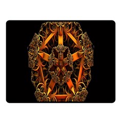 3d Fractal Jewel Gold Images Fleece Blanket (small)