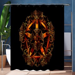 3d Fractal Jewel Gold Images Shower Curtain 60  X 72  (medium) 