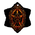 3d Fractal Jewel Gold Images Snowflake Ornament (Two Sides) Front