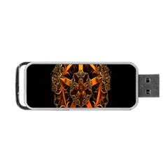 3d Fractal Jewel Gold Images Portable Usb Flash (two Sides) by Simbadda