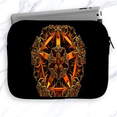 3d Fractal Jewel Gold Images Apple Ipad 2/3/4 Zipper Cases by Simbadda