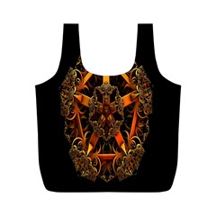 3d Fractal Jewel Gold Images Full Print Recycle Bags (m) 