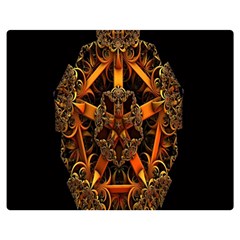 3d Fractal Jewel Gold Images Double Sided Flano Blanket (medium) 