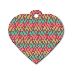 Abstract Seamless Abstract Background Pattern Dog Tag Heart (two Sides) by Simbadda