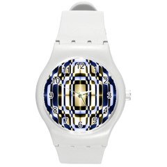 Colorful Seamless Pattern Vibrant Pattern Round Plastic Sport Watch (M)