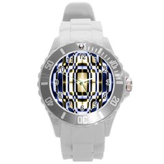 Colorful Seamless Pattern Vibrant Pattern Round Plastic Sport Watch (L)