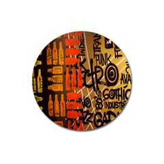 Graffiti Bottle Art Magnet 3  (round) by Simbadda