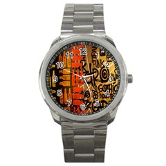 Graffiti Bottle Art Sport Metal Watch by Simbadda