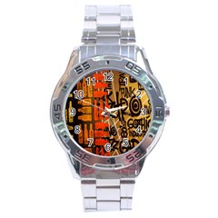 Graffiti Bottle Art Stainless Steel Analogue Watch by Simbadda