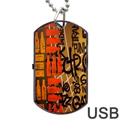 Graffiti Bottle Art Dog Tag Usb Flash (one Side)