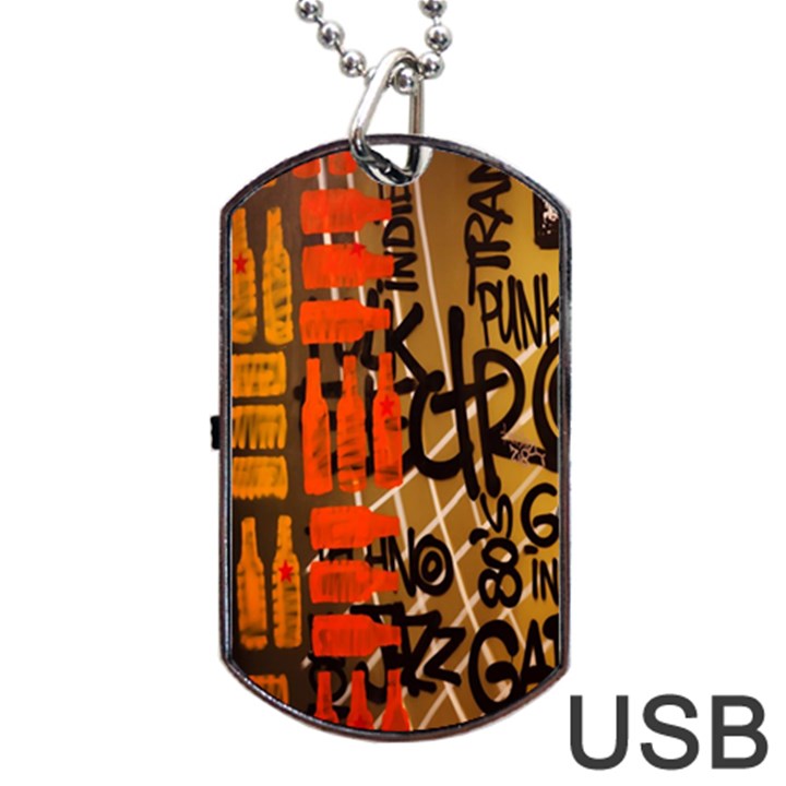 Graffiti Bottle Art Dog Tag USB Flash (Two Sides)