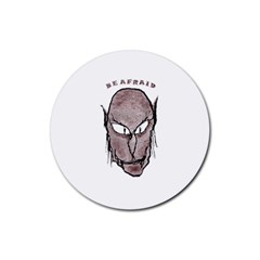 Scary Vampire Drawing Rubber Round Coaster (4 Pack)  by dflcprints