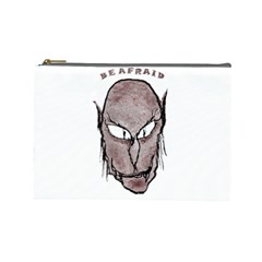 Scary Vampire Drawing Cosmetic Bag (large)  by dflcprints