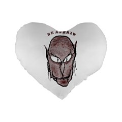 Scary Vampire Drawing Standard 16  Premium Flano Heart Shape Cushions