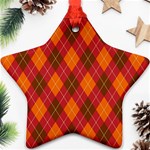 Argyle Pattern Background Wallpaper In Brown Orange And Red Ornament (Star) Front