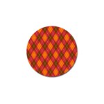 Argyle Pattern Background Wallpaper In Brown Orange And Red Golf Ball Marker (10 pack) Front