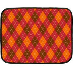 Argyle Pattern Background Wallpaper In Brown Orange And Red Fleece Blanket (mini)