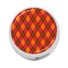 Argyle Pattern Background Wallpaper In Brown Orange And Red 4-port Usb Hub (two Sides)  by Simbadda