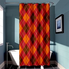 Argyle Pattern Background Wallpaper In Brown Orange And Red Shower Curtain 36  X 72  (stall)  by Simbadda