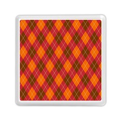 Argyle Pattern Background Wallpaper In Brown Orange And Red Memory Card Reader (square)  by Simbadda