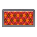 Argyle Pattern Background Wallpaper In Brown Orange And Red Memory Card Reader (Mini) Front