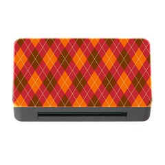 Argyle Pattern Background Wallpaper In Brown Orange And Red Memory Card Reader With Cf