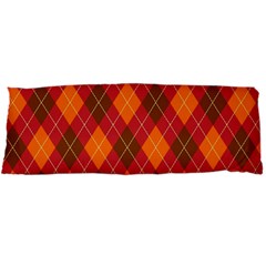 Argyle Pattern Background Wallpaper In Brown Orange And Red Body Pillow Case Dakimakura (two Sides)