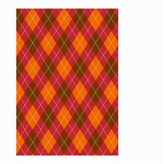 Argyle Pattern Background Wallpaper In Brown Orange And Red Small Garden Flag (two Sides) by Simbadda