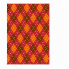 Argyle Pattern Background Wallpaper In Brown Orange And Red Large Garden Flag (two Sides)