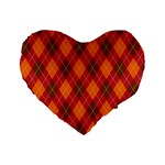 Argyle Pattern Background Wallpaper In Brown Orange And Red Standard 16  Premium Flano Heart Shape Cushions Front