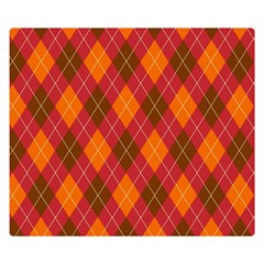 Argyle Pattern Background Wallpaper In Brown Orange And Red Double Sided Flano Blanket (small) 