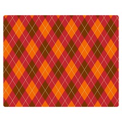 Argyle Pattern Background Wallpaper In Brown Orange And Red Double Sided Flano Blanket (medium) 