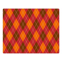 Argyle Pattern Background Wallpaper In Brown Orange And Red Double Sided Flano Blanket (large)  by Simbadda