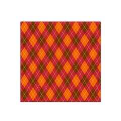 Argyle Pattern Background Wallpaper In Brown Orange And Red Satin Bandana Scarf by Simbadda