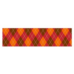 Argyle Pattern Background Wallpaper In Brown Orange And Red Satin Scarf (oblong)