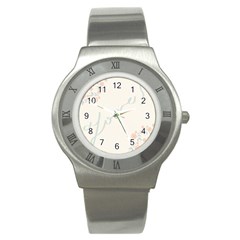 Love Card Flowers Stainless Steel Watch by Simbadda