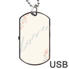 Love Card Flowers Dog Tag Usb Flash (one Side)