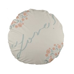 Love Card Flowers Standard 15  Premium Flano Round Cushions