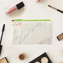 Love Card Flowers Cosmetic Bag (xs) by Simbadda