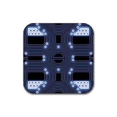 A Completely Seamless Tile Able Techy Circuit Background Rubber Coaster (square)  by Simbadda