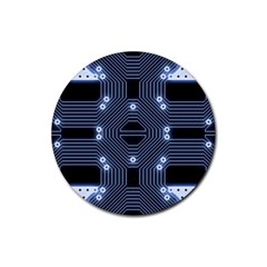 A Completely Seamless Tile Able Techy Circuit Background Rubber Coaster (round)  by Simbadda