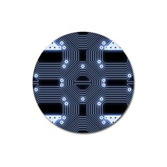 A Completely Seamless Tile Able Techy Circuit Background Magnet 3  (round) by Simbadda