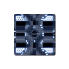 A Completely Seamless Tile Able Techy Circuit Background Square Magnet by Simbadda