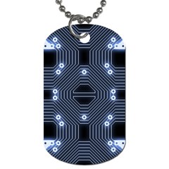 A Completely Seamless Tile Able Techy Circuit Background Dog Tag (one Side) by Simbadda